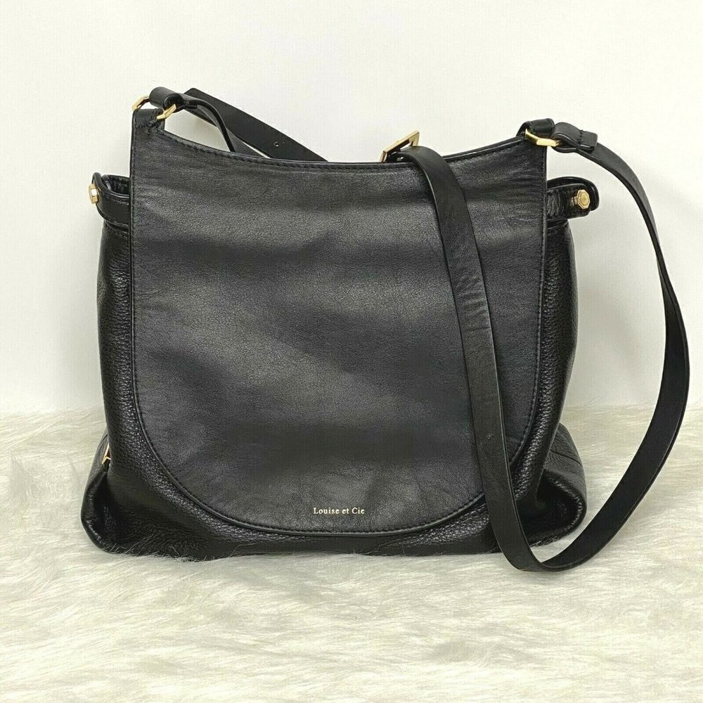 Louise Et Cie Women's Handbag Purse Shoulder Bag Black Pebble Leather